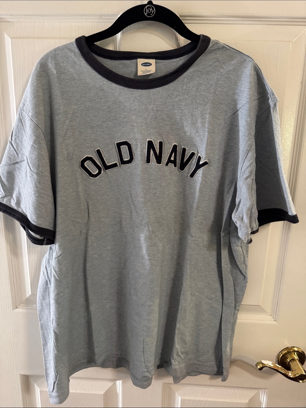 Vintage Old Navy Light Blue Short-Sleeve Ringer Tee with Dark Trim